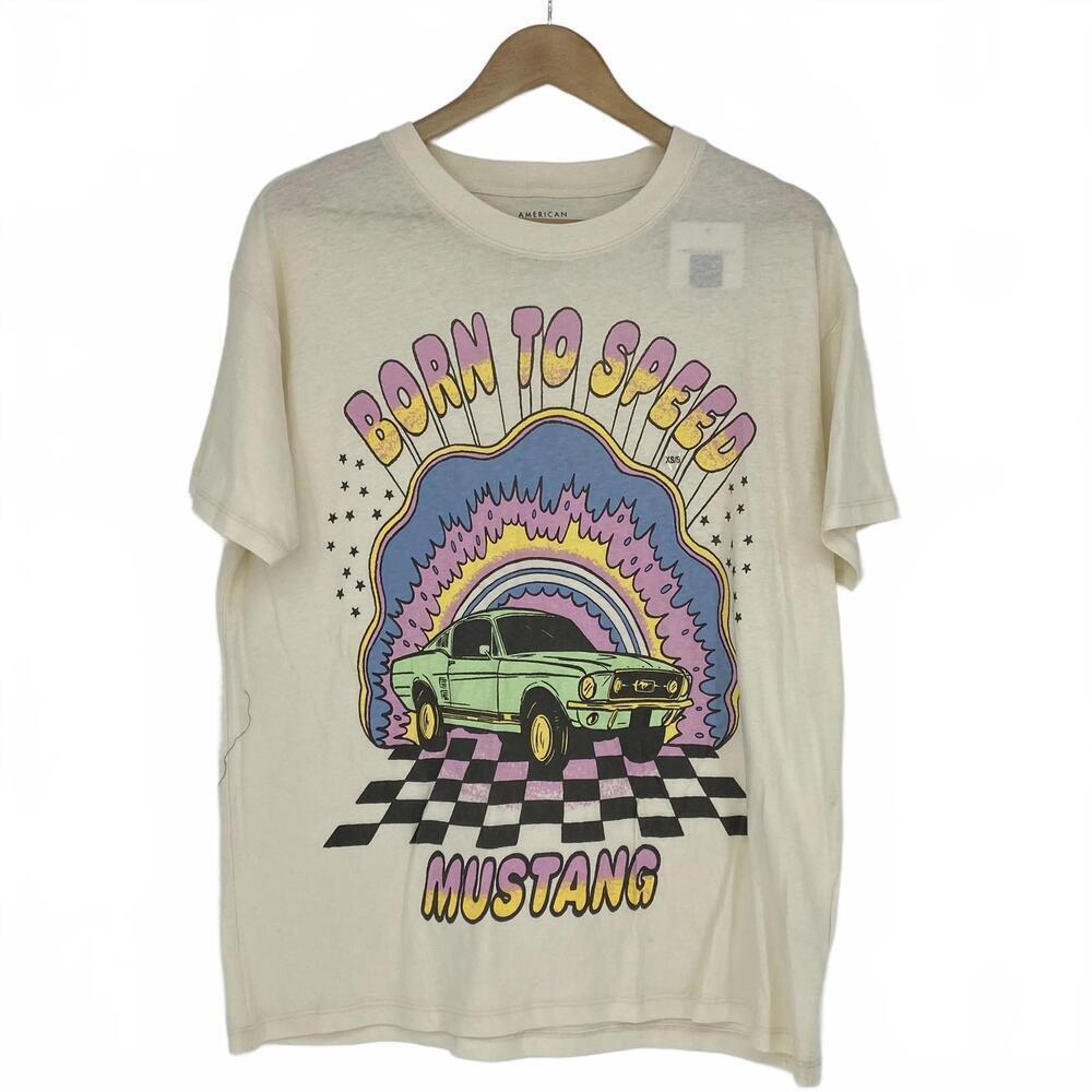 American Eagle Born to Speed Mustang Graphic Tee -NWT - XS/S